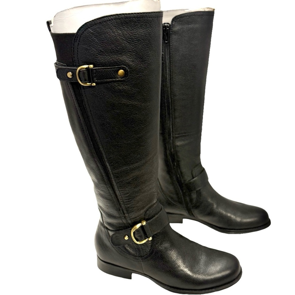New Naturalizer Jessie Wide Calf Knee High Boots in black leather 7.5